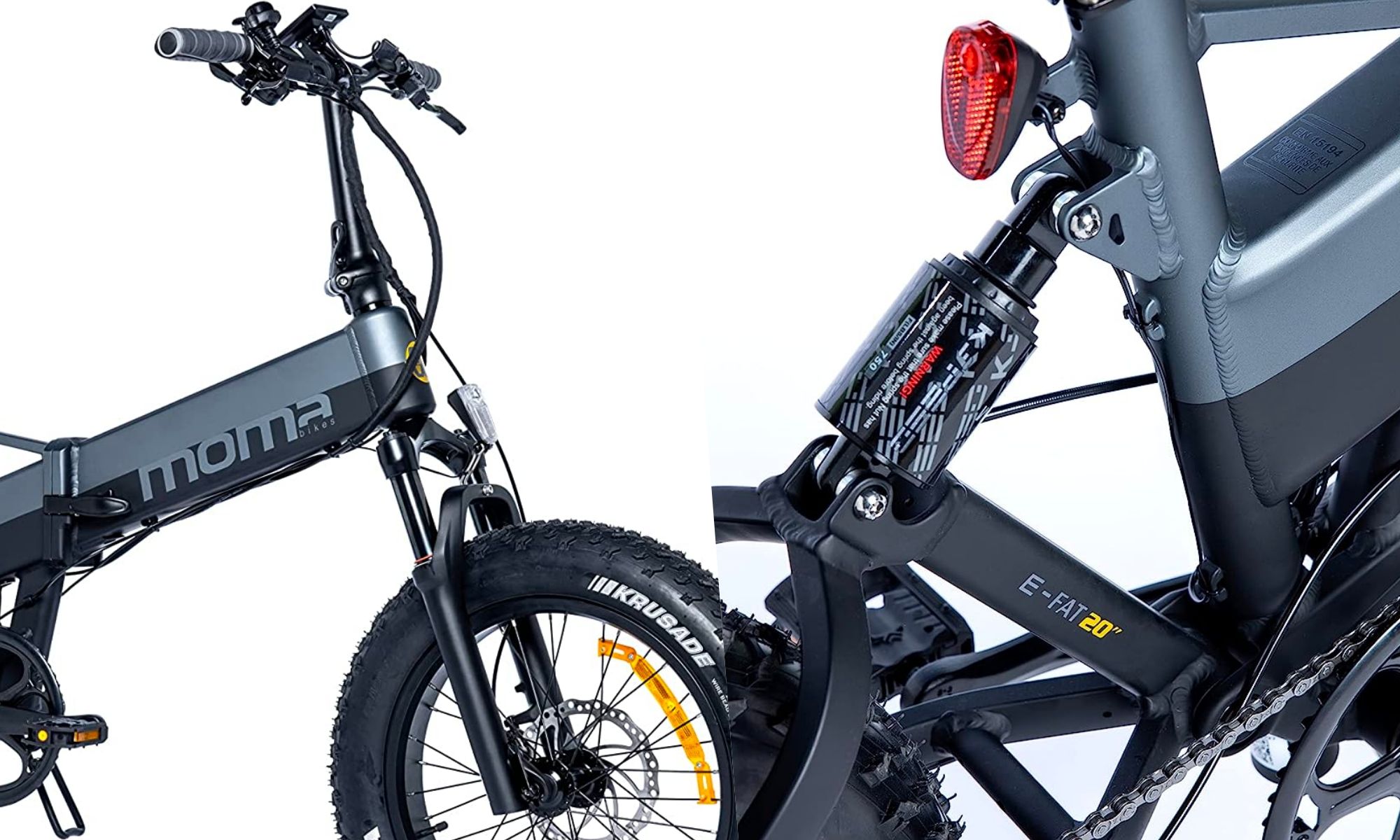 Ruedas de tipo 'fat bike' y doble suspensión para una llamativa bicicleta  eléctrica de