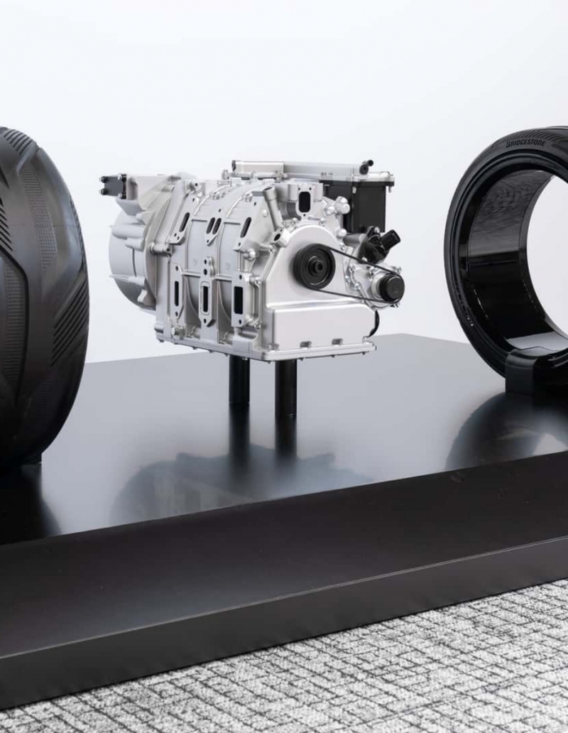 Unidad conceptual del motor Wankel de doble rotor de Mazda.