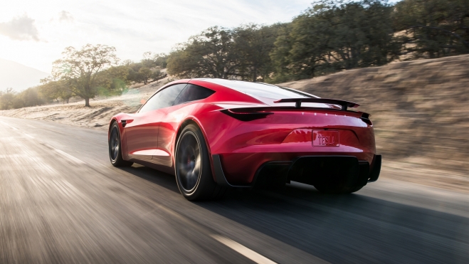 Tesla Roadster Trasera