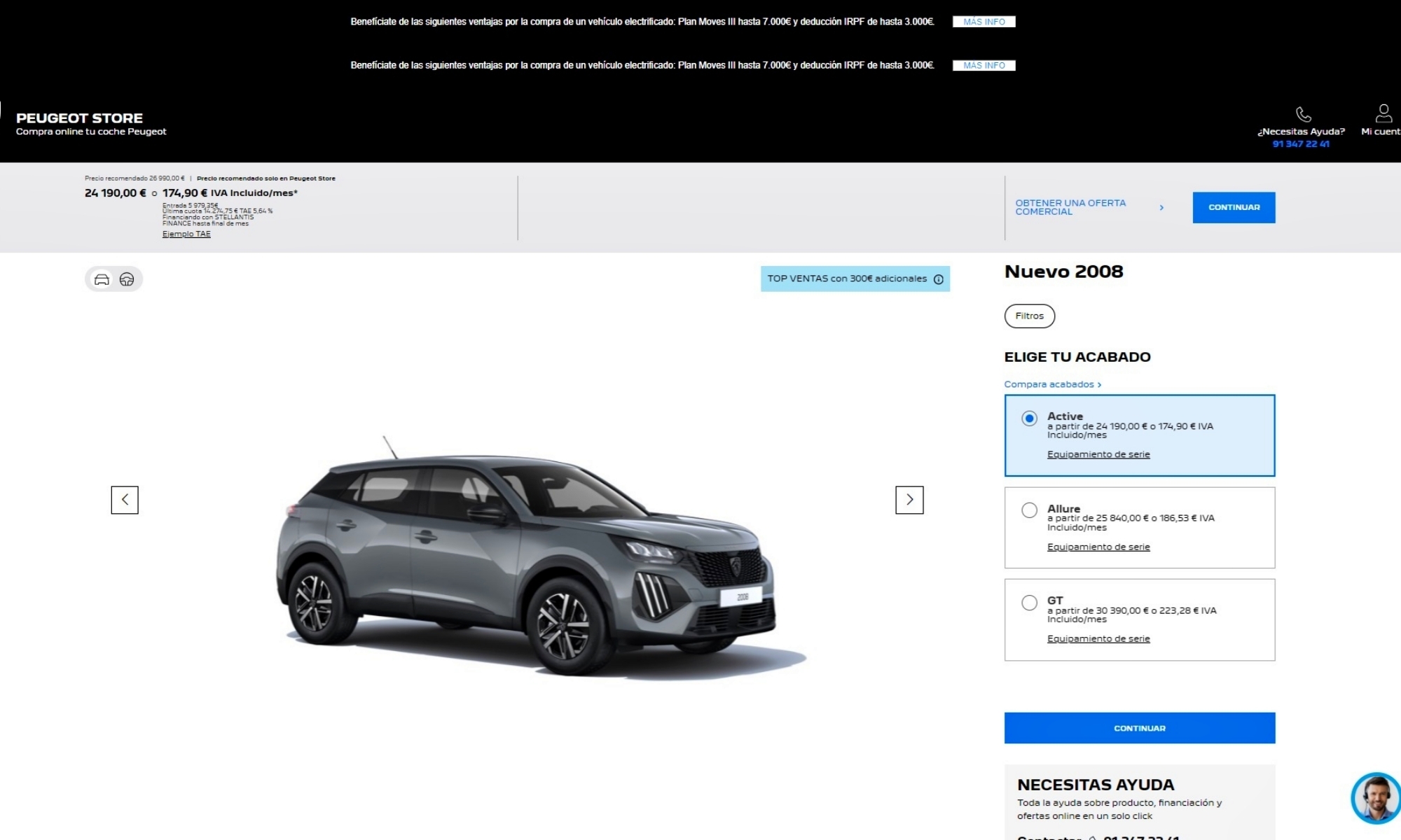 La Peugeot Store es la tienda online de la marca.