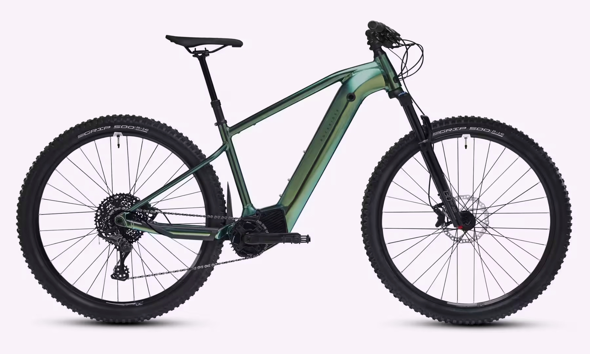 La Rockrider E-EXPL 700 está disponible en 3 tallas y color verde botella.