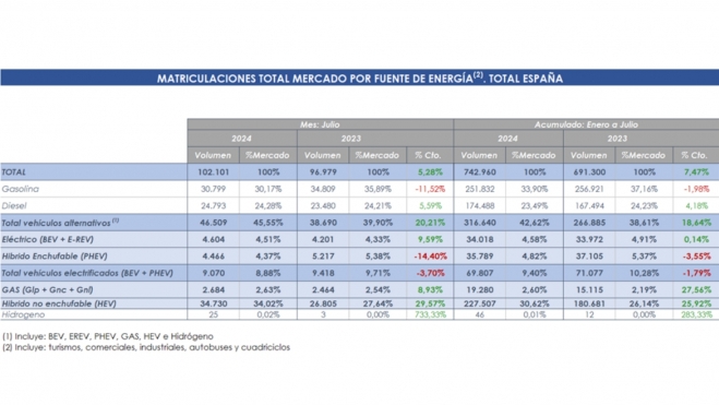 Matriculaciones Julio 2024