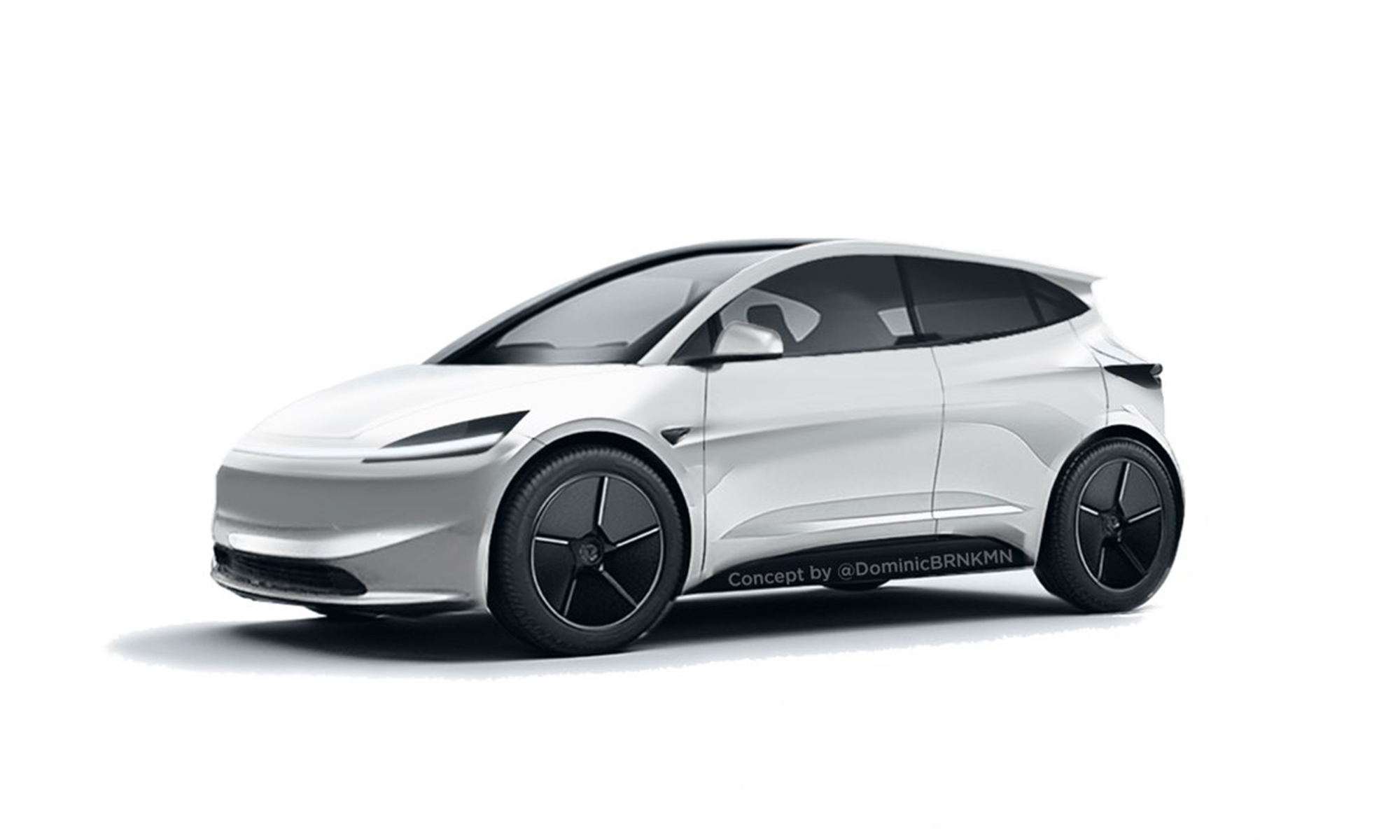 De hacerse realidad este render, el 'asequible' coche eléctrico de Tesla contará con una carrocería de vehículo urbano.