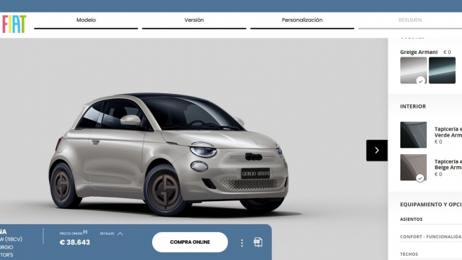 COnfigurador Fiat 500e Giorgio Armani Collectors Ed