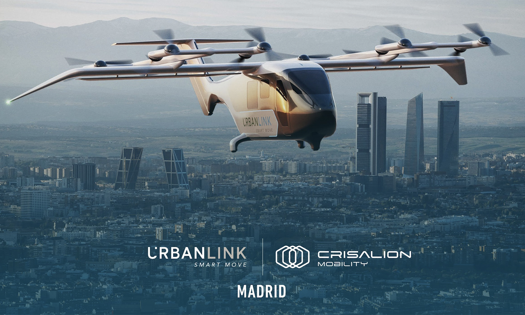 UrbanLink y CRISALION pondrán 20 eVTOL eléctricos en servicio sobre Europa antes de acabar esta década.