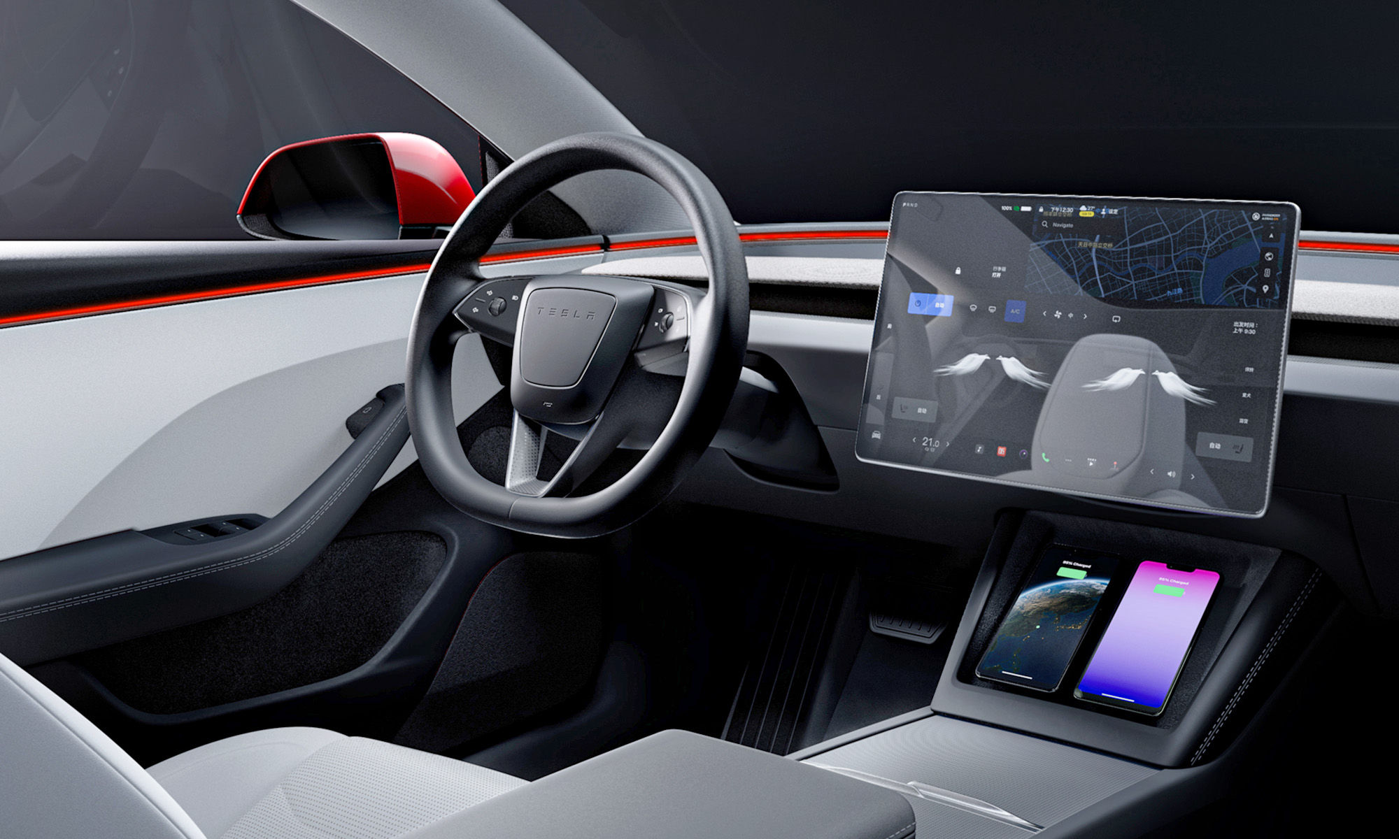 Interior del nuevo Tesla Model 3.