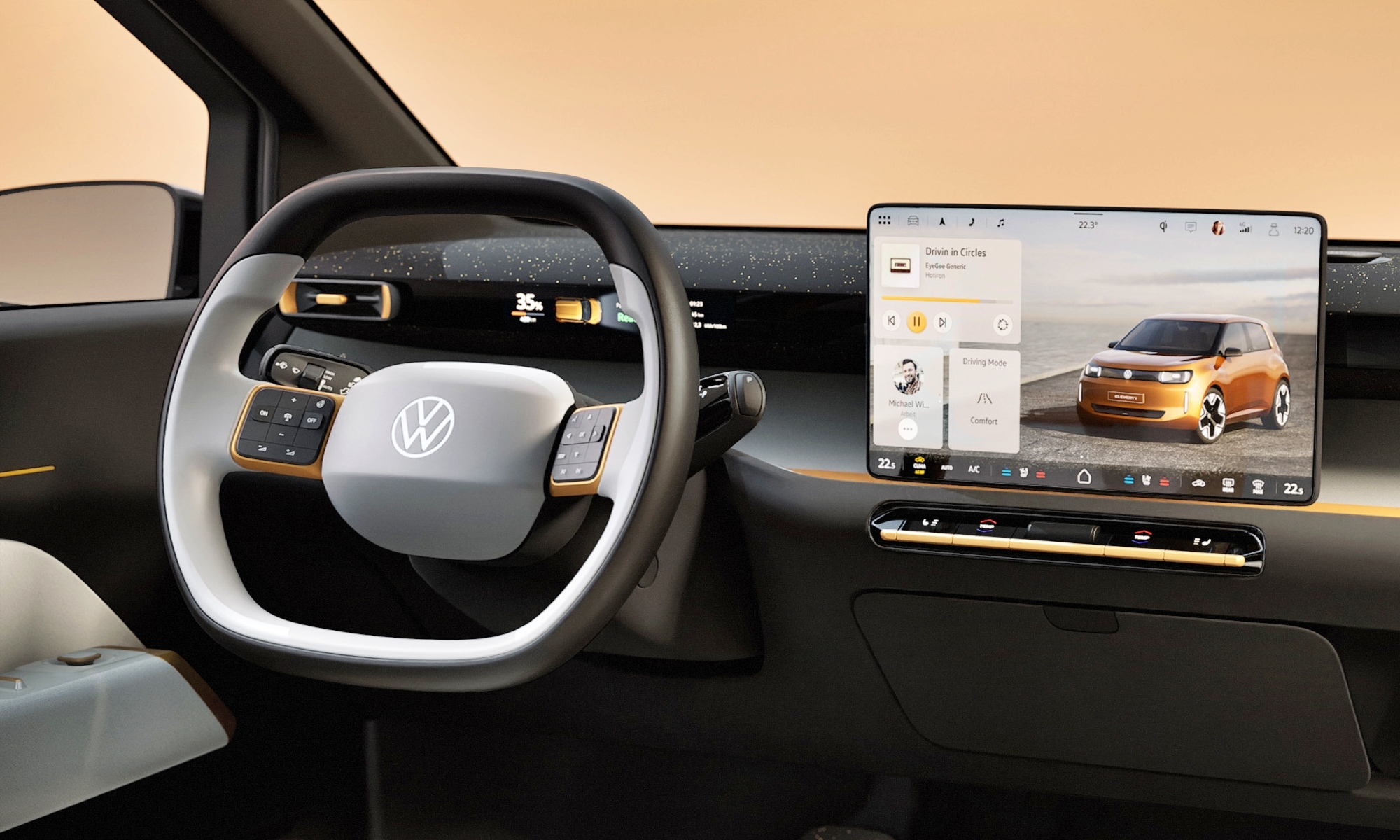 Interior del Volkswagen ID.Every1 Concept.