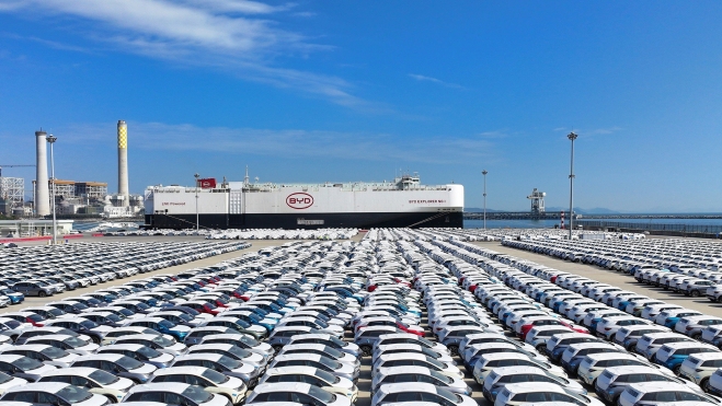 El nuevo barco tiene la misma gran capacidad que el último que BYD puso en marcha.